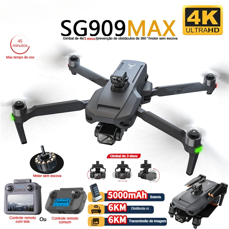 Drone Gimbal 3 Axis - ZLL SG909 SG909MAX Professional Drone 4Kกล้อง