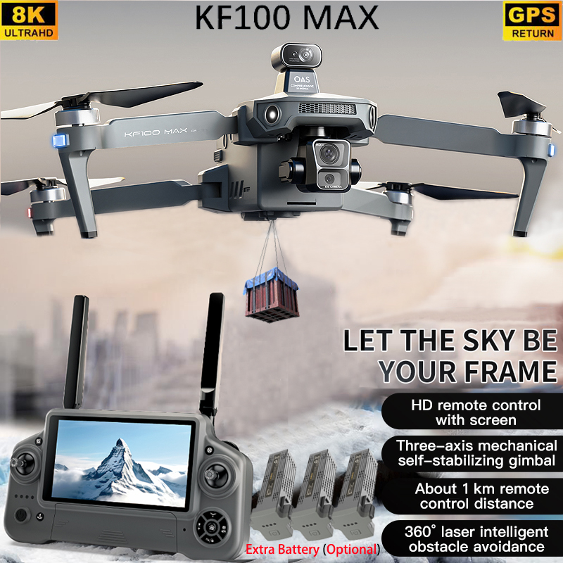 KF100 MAX GPS Drone 4K กล้อง 3 - Drone Gimbal Brushless บทวิจารณ์และราคา